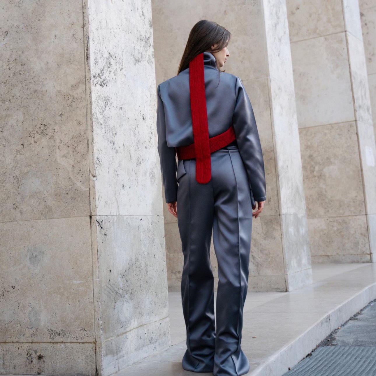 ASYMMETRICAL JACKET WITH BELT