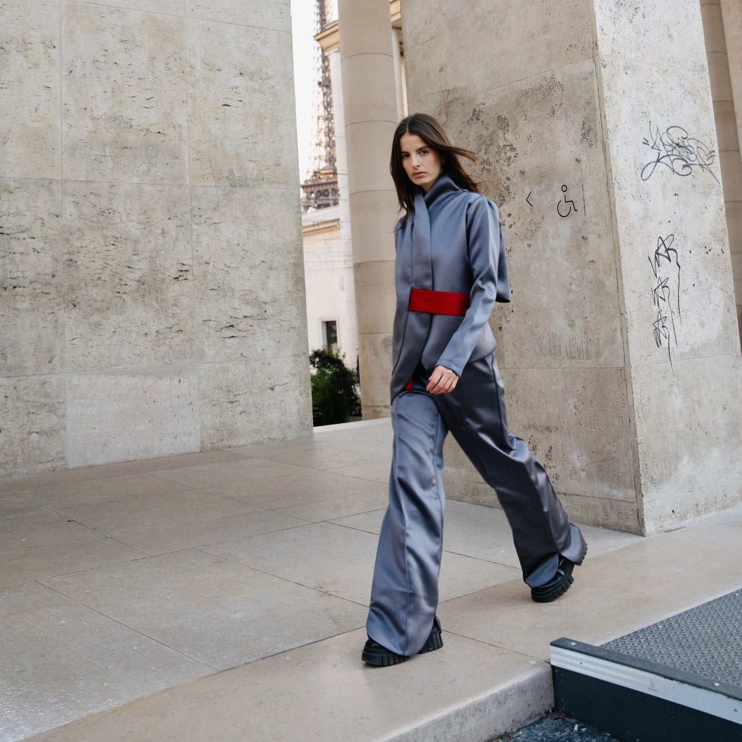 ASYMMETRICAL JACKET WITH BELT