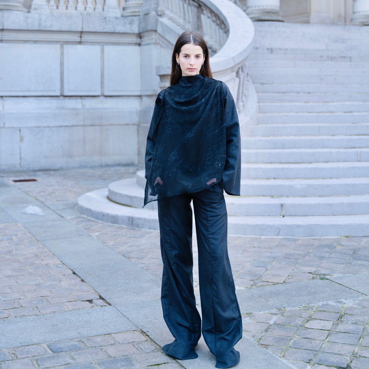 PANELLED WOOL PANT