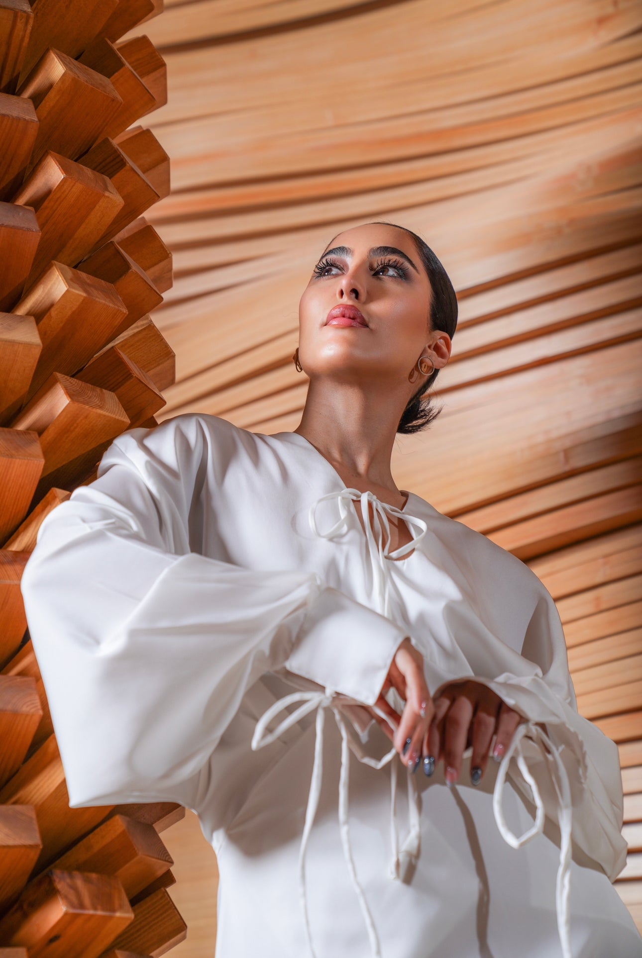 WHITE SILK DRESS WITH POCKET