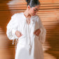 WHITE SILK DRESS WITH POCKET