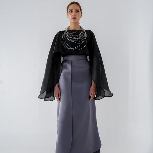 HIGH-WAIST WARP SKIRT