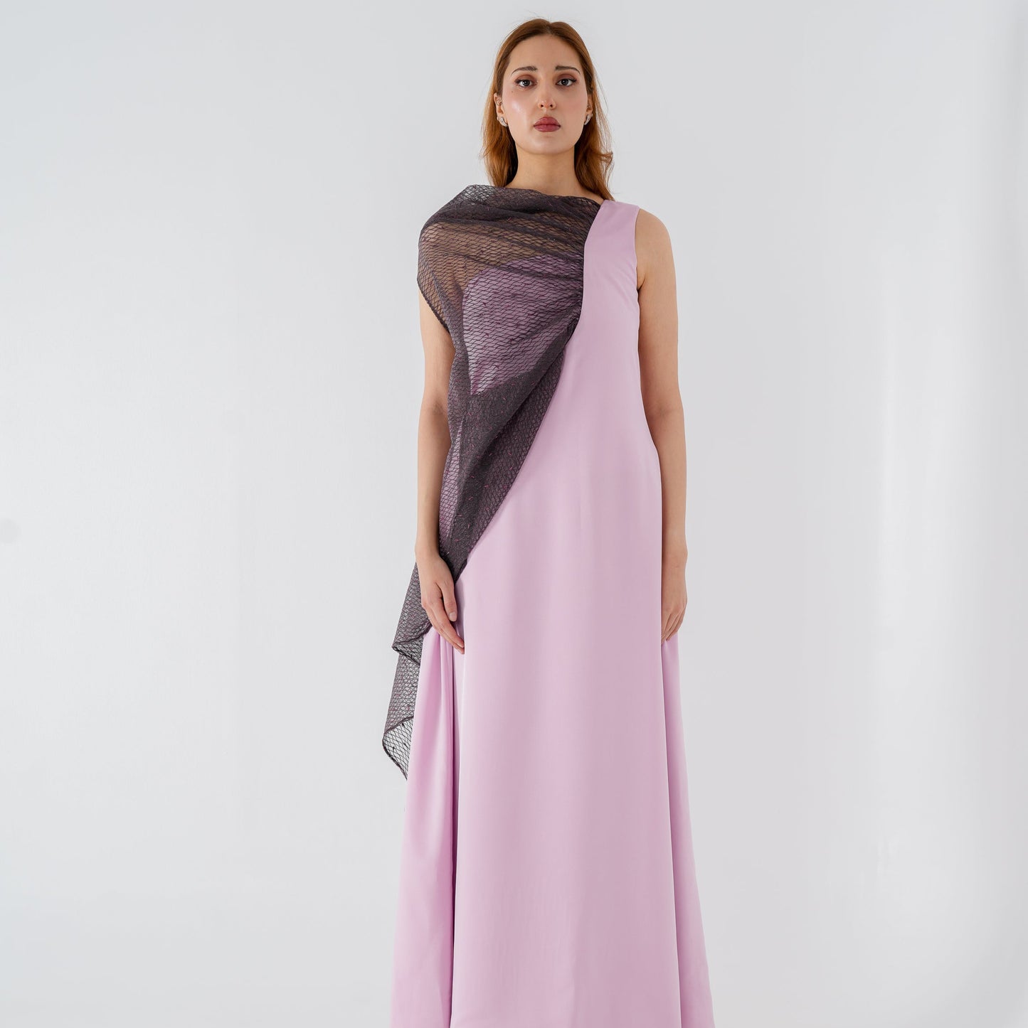 ONE SHOULDER SHWAL DRESS