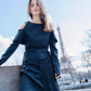 WOOL DRESS WITH SILK CHIFFON SCARF