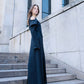 WOOL DRESS WITH SILK CHIFFON SCARF