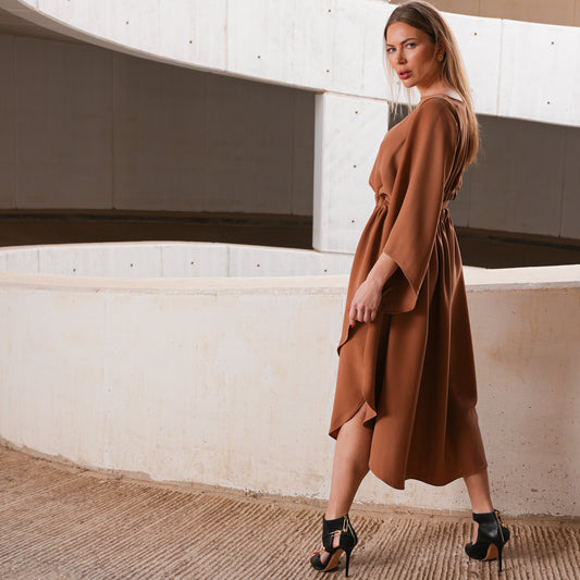 CREPE BROWN DRESS