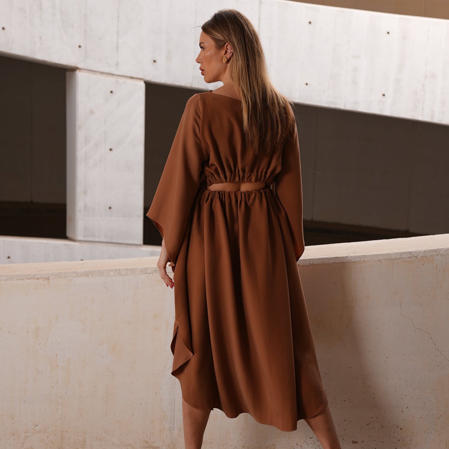 CREPE BROWN DRESS