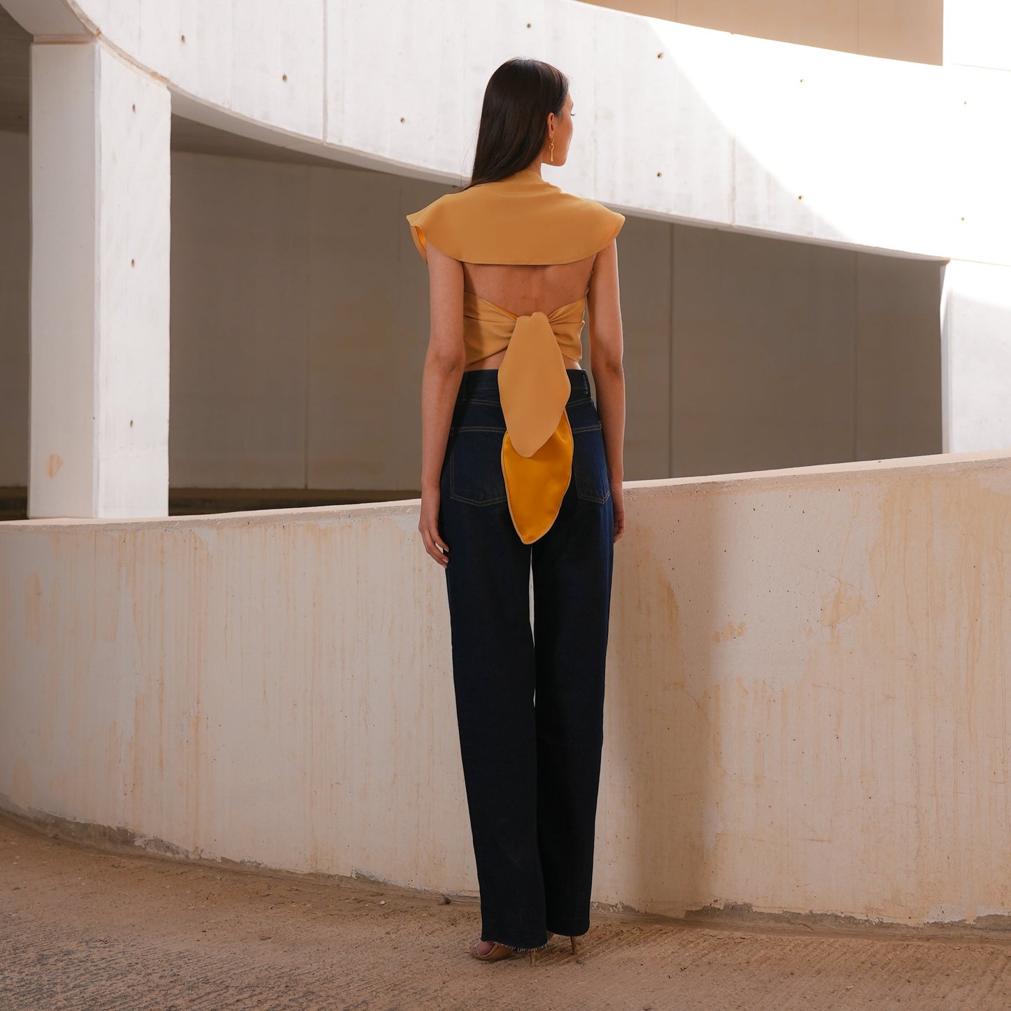 YELLOW TOP WITH BOW