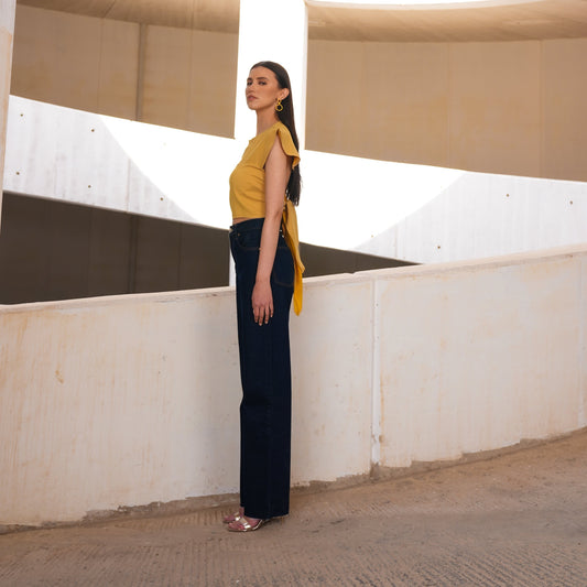 YELLOW TOP WITH BOW